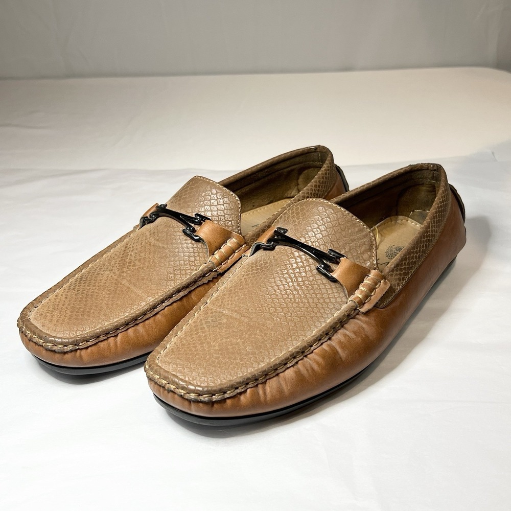 Platini Brown Men's Dress‎ Shoe Size 10 Slip On Loafer Moccasin